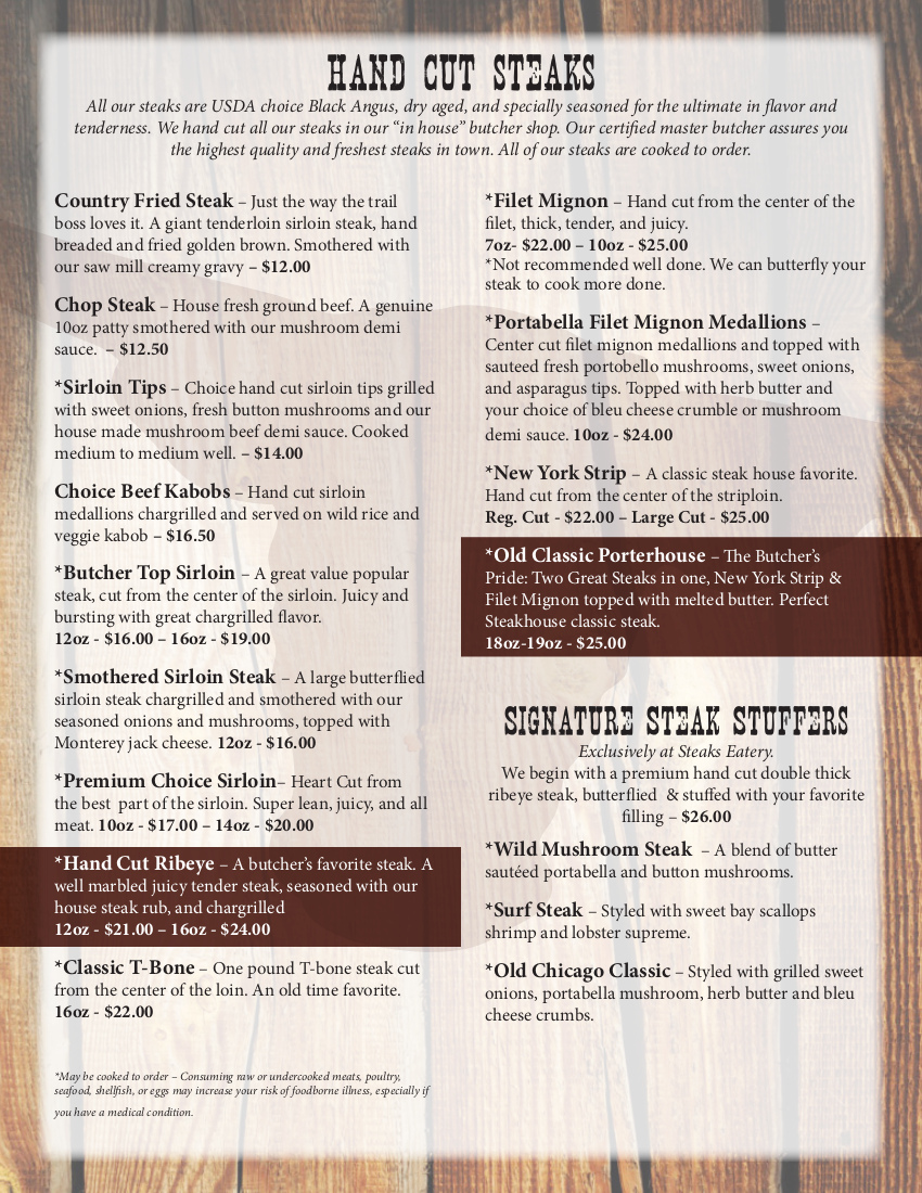 Menus Gene Davis & Sons